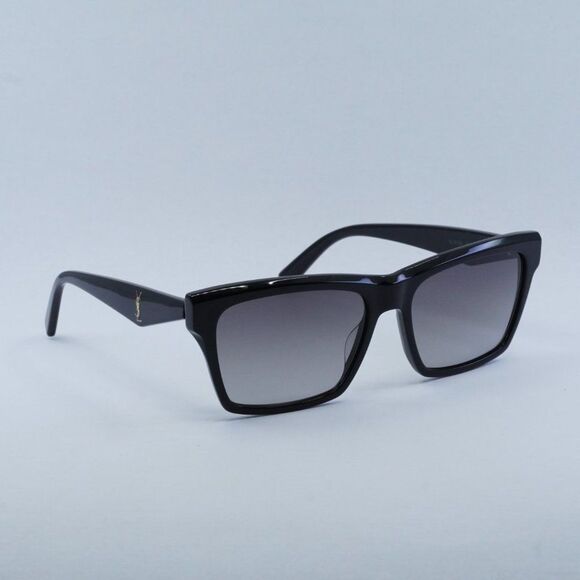 NEW SAINT LAURENT SLM104 001 BLACK/GREY SUNGLASSES - Picture 10 of 12
